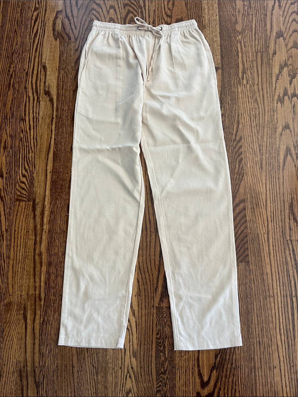 Women’s Cream Drawstring Lounge Pants Size Large